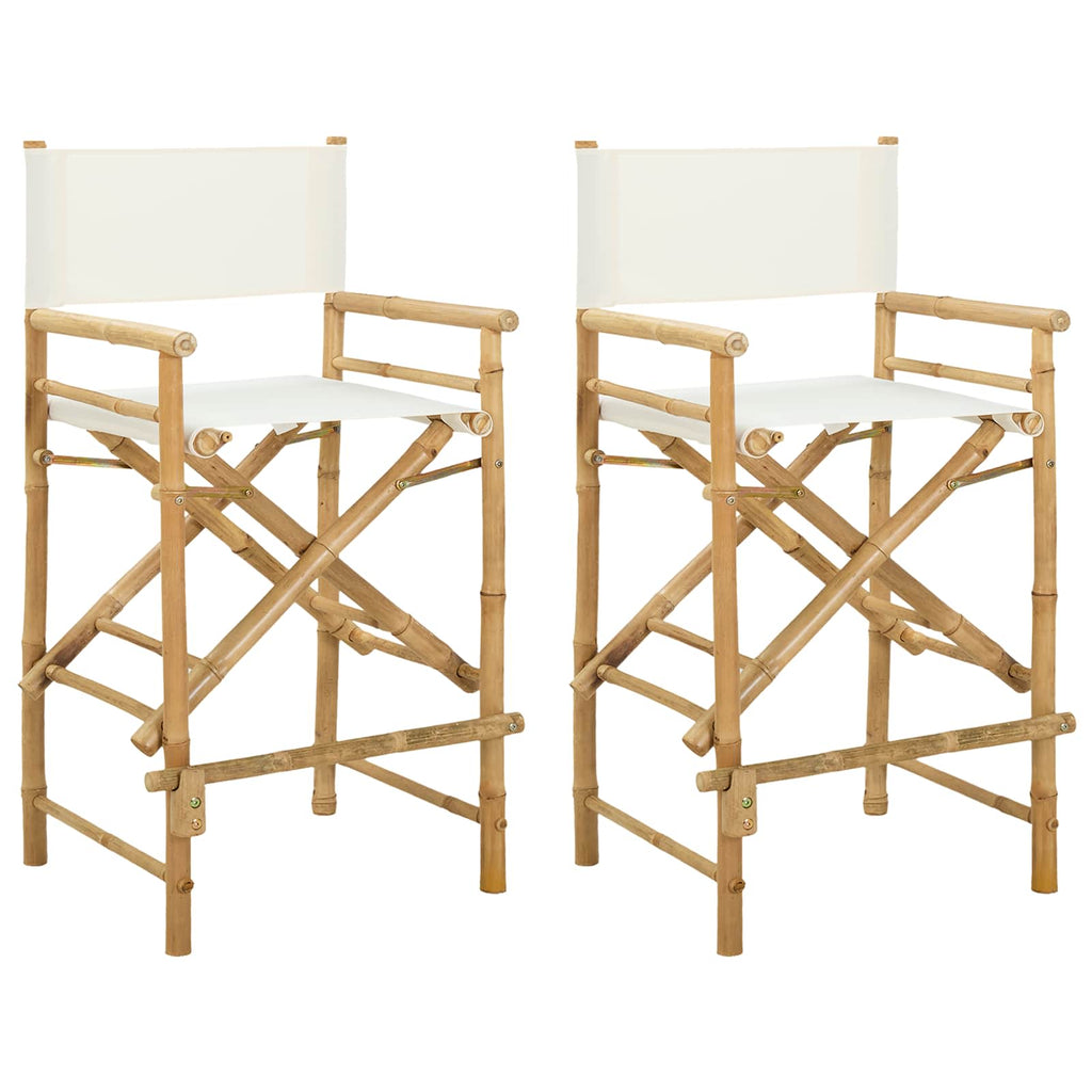 vidaXL Składane Krzesło Reżysera 2 pcs Naturalny Bambus