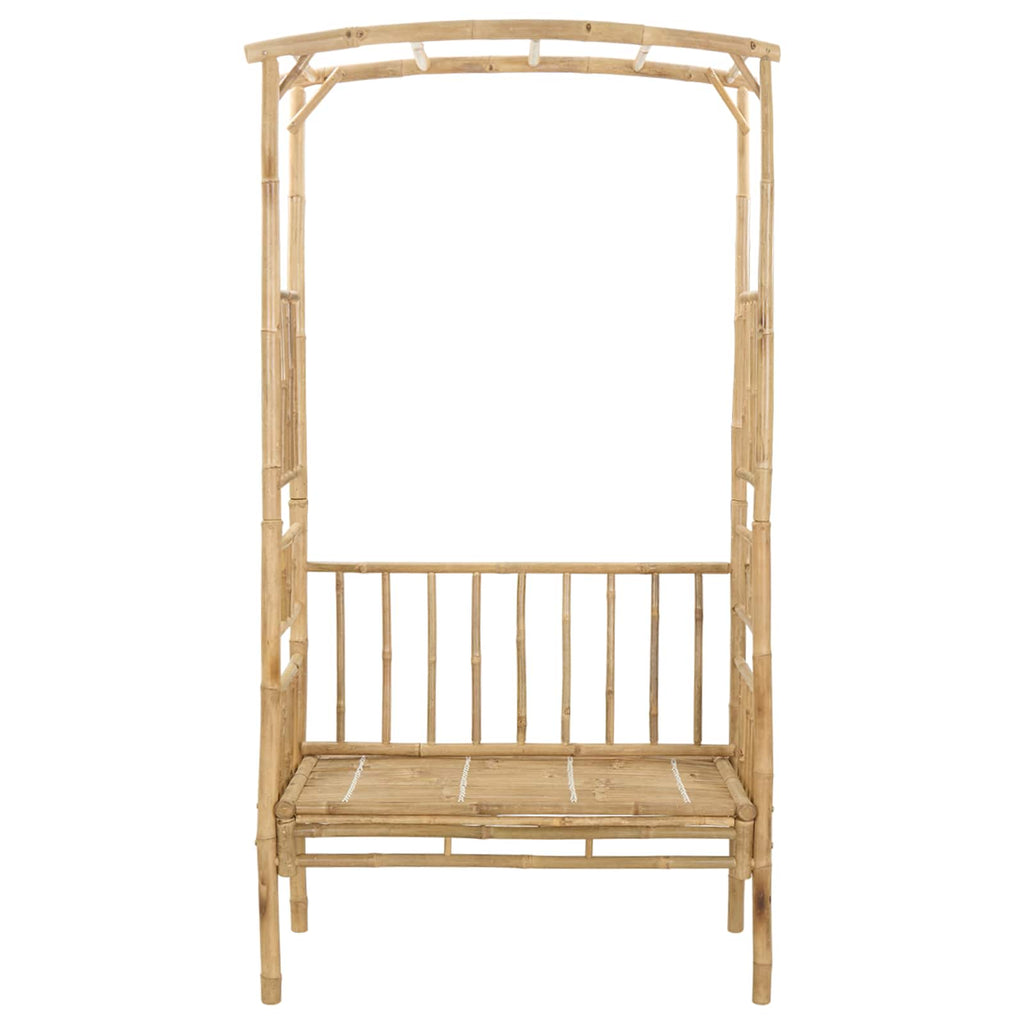 vidaXL Łuk ogrodowy z ławką 115 x 50 x 205 cm Bambus