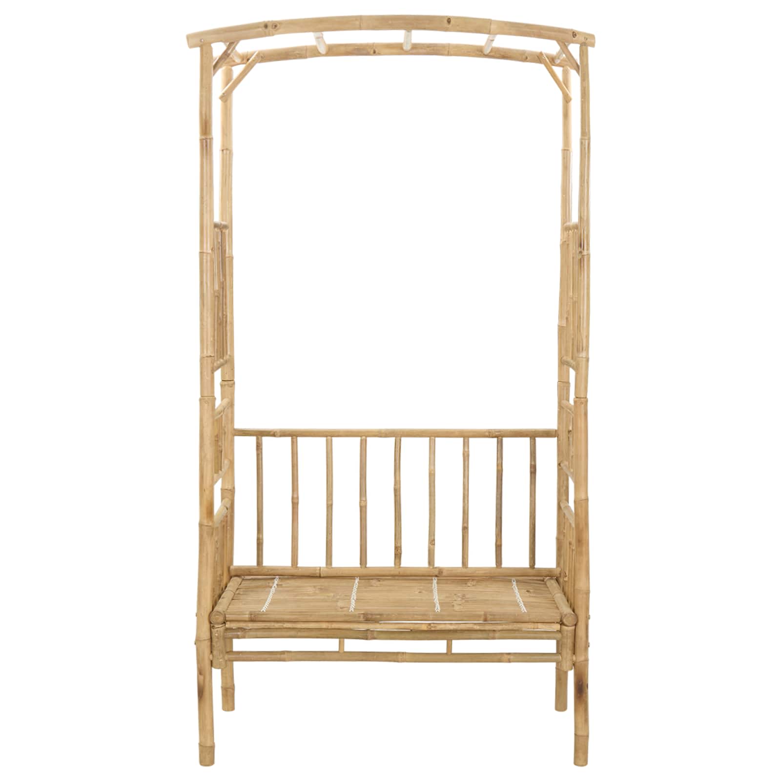 vidaXL Łuk ogrodowy z ławką 115 x 50 x 205 cm Bambus