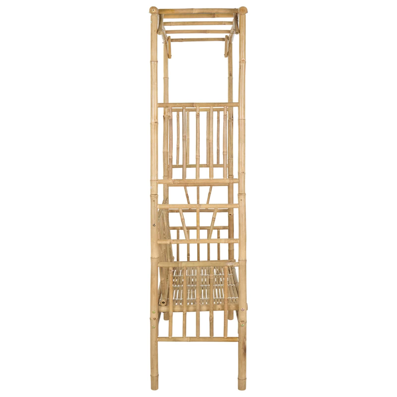 vidaXL Łuk ogrodowy z ławką 115 x 50 x 205 cm Bambus