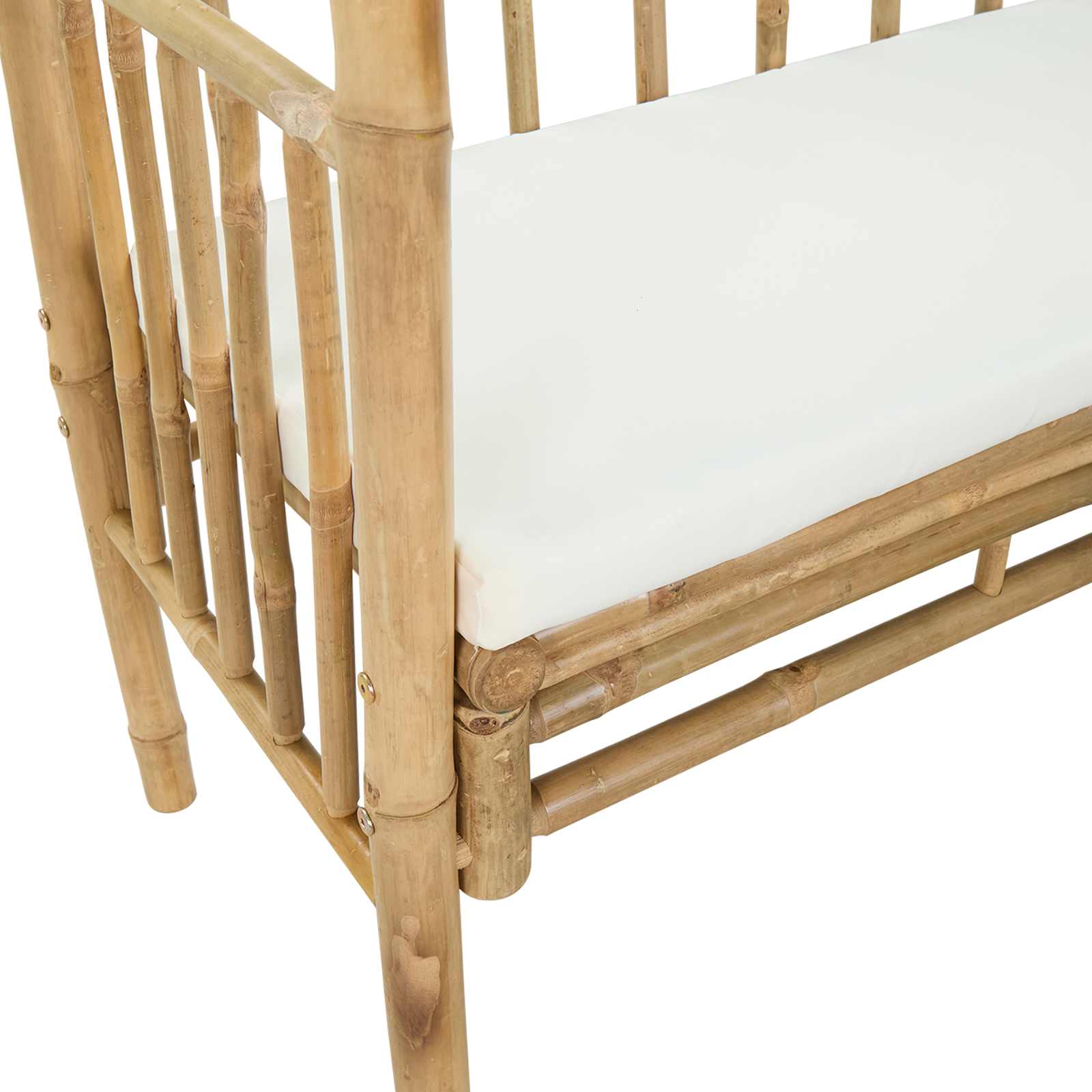 vidaXL Łuk ogrodowy z ławką kremowobiały 115 x 50 x 205 cm Bambus