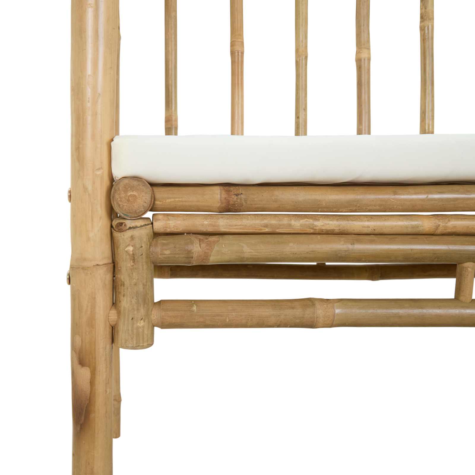 vidaXL Łuk ogrodowy z ławką kremowobiały 115 x 50 x 205 cm Bambus