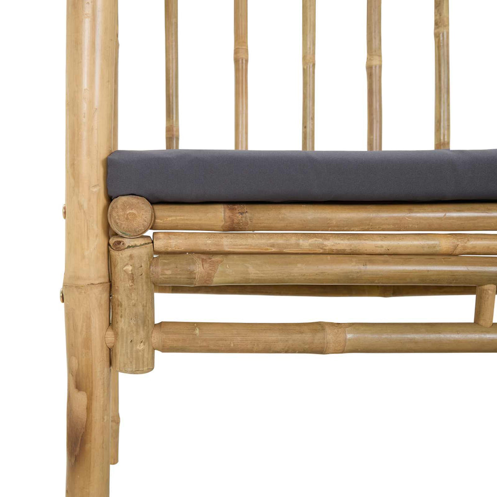 vidaXL Łuk ogrodowy z ławką ciemnoszary 115 x 50 x 205 cm Bambus