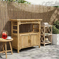 vidaXL Konsola z półką z drzwiami Naturalny 80 x 35 x 75 cm Bambus