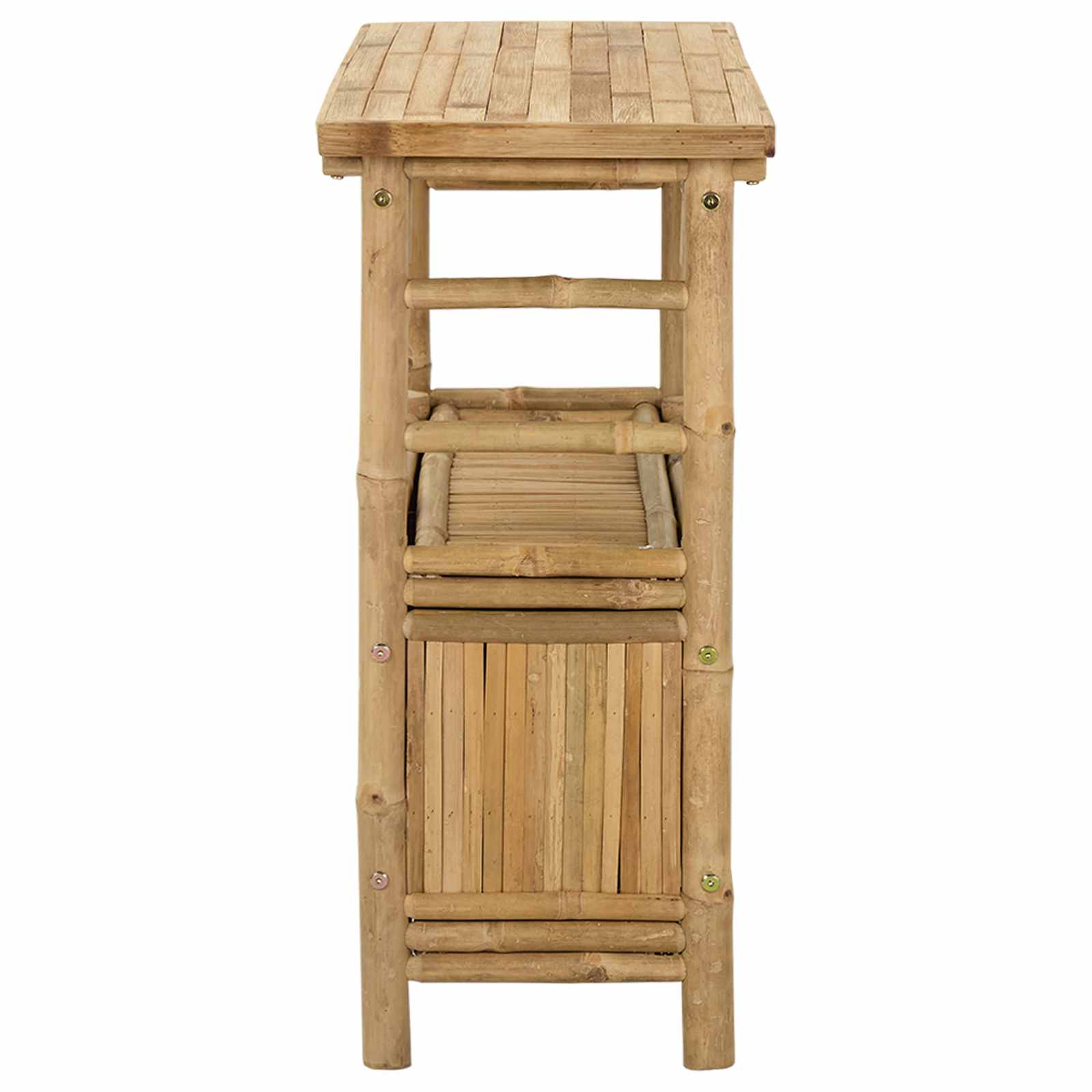 vidaXL Konsola z półką z drzwiami Naturalny 80 x 35 x 75 cm Bambus