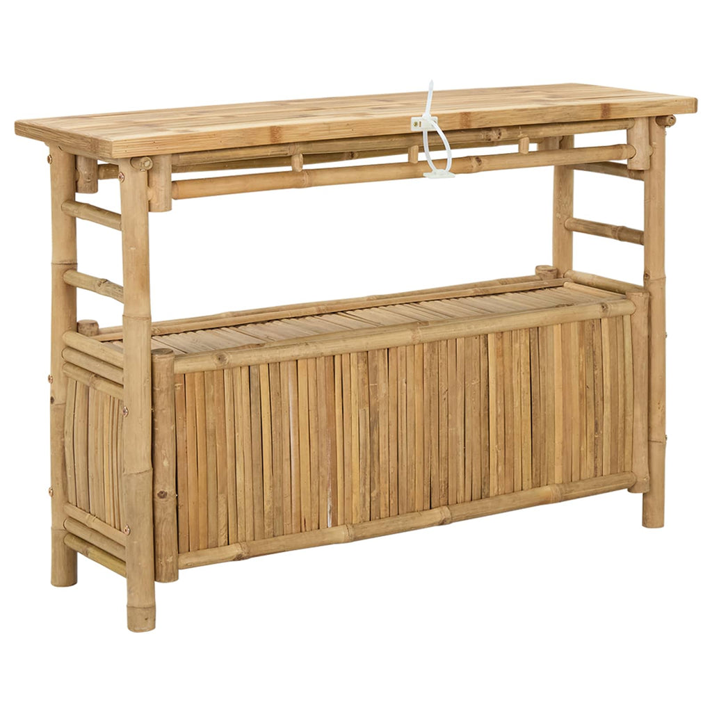 vidaXL Konsola z półką z drzwiami Naturalny 110 x 35 x 75 cm Bambus