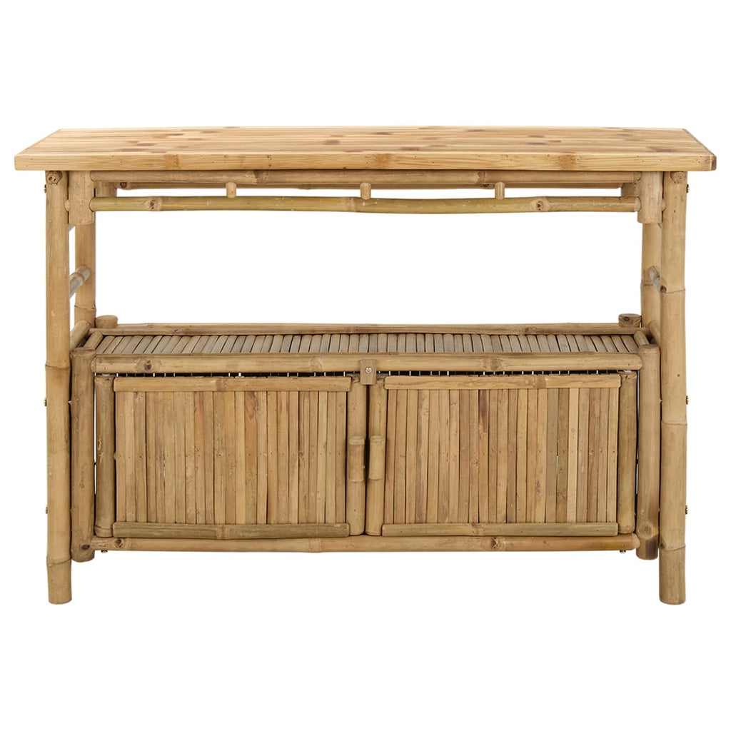 vidaXL Konsola z półką z drzwiami Naturalny 110 x 35 x 75 cm Bambus