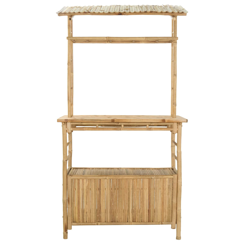 vidaXL Stół barowy na zewnątrz Naturalny 110 x 50 x 210 cm Bambus