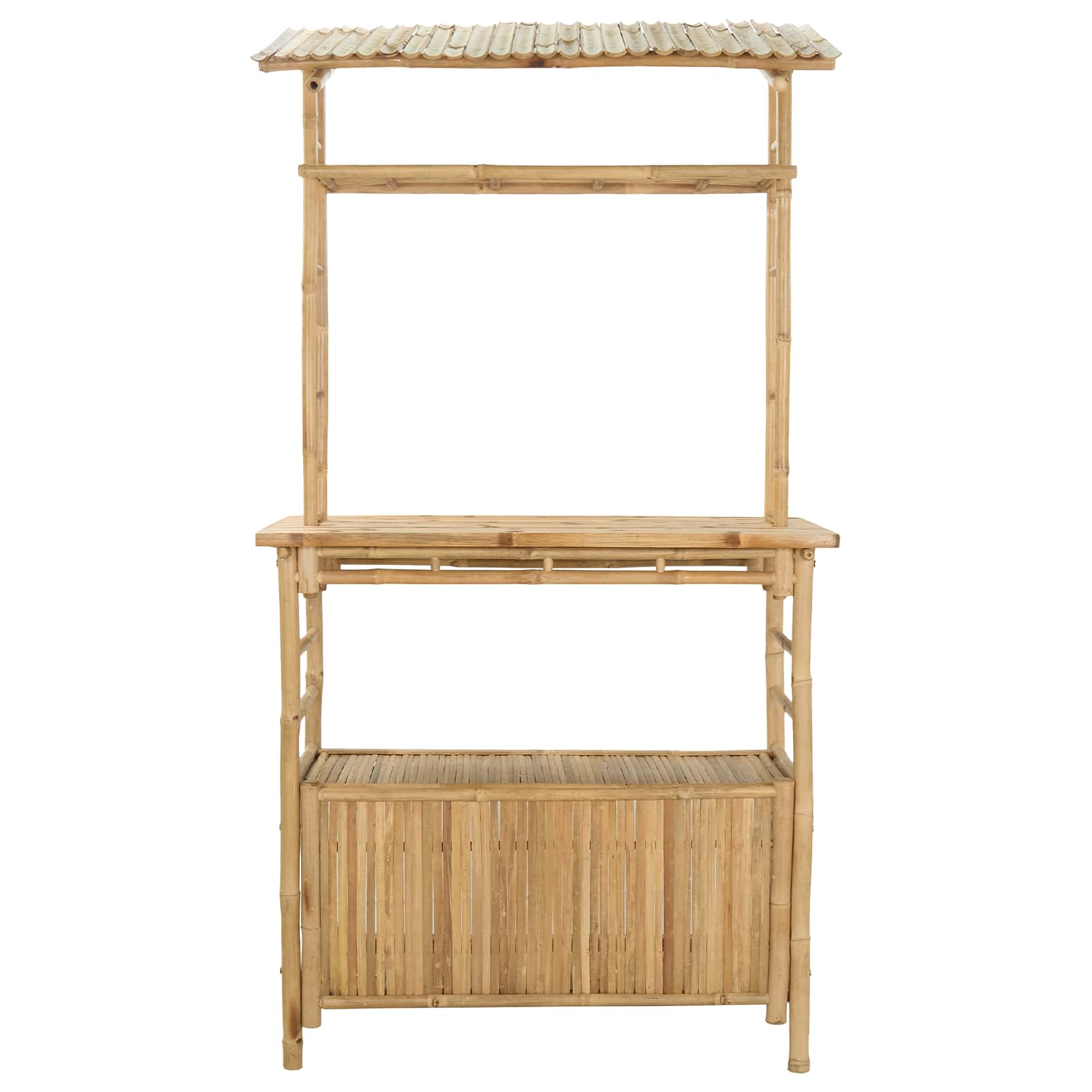 vidaXL Stół barowy na zewnątrz Naturalny 110 x 50 x 210 cm Bambus