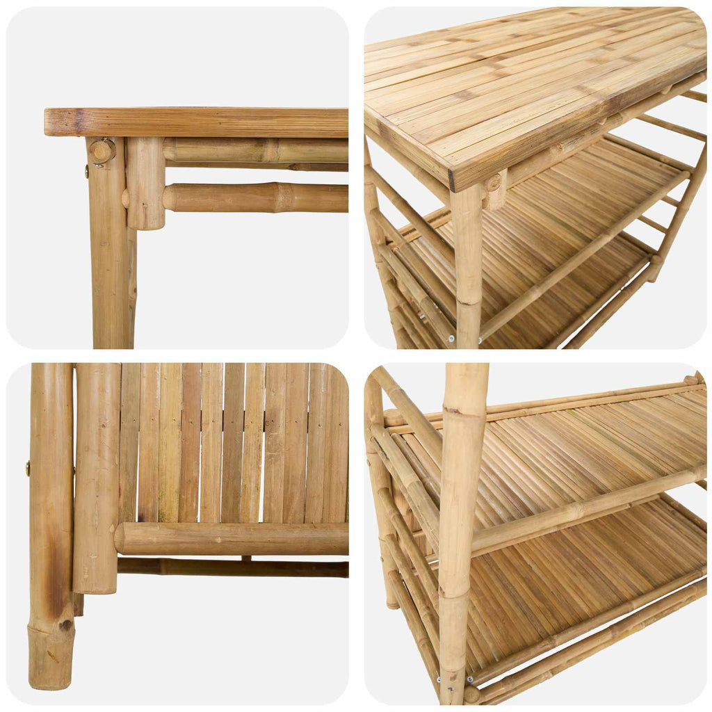 vidaXL Stół barowy na zewnątrz Naturalny 110 x 50 x 105 cm Bambus
