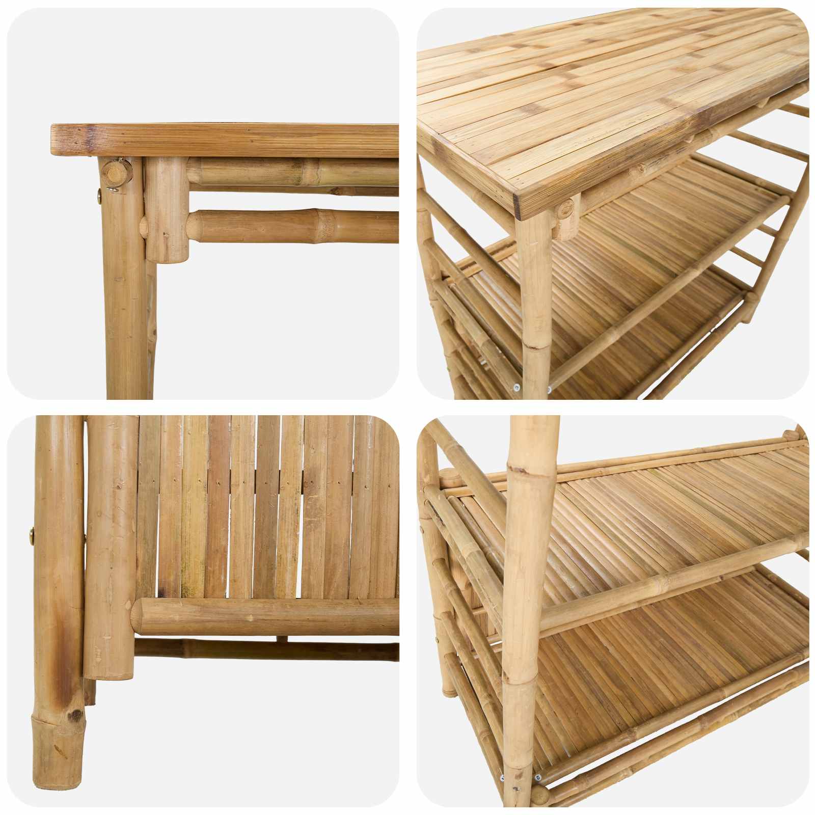 vidaXL Stół barowy na zewnątrz Naturalny 110 x 50 x 105 cm Bambus
