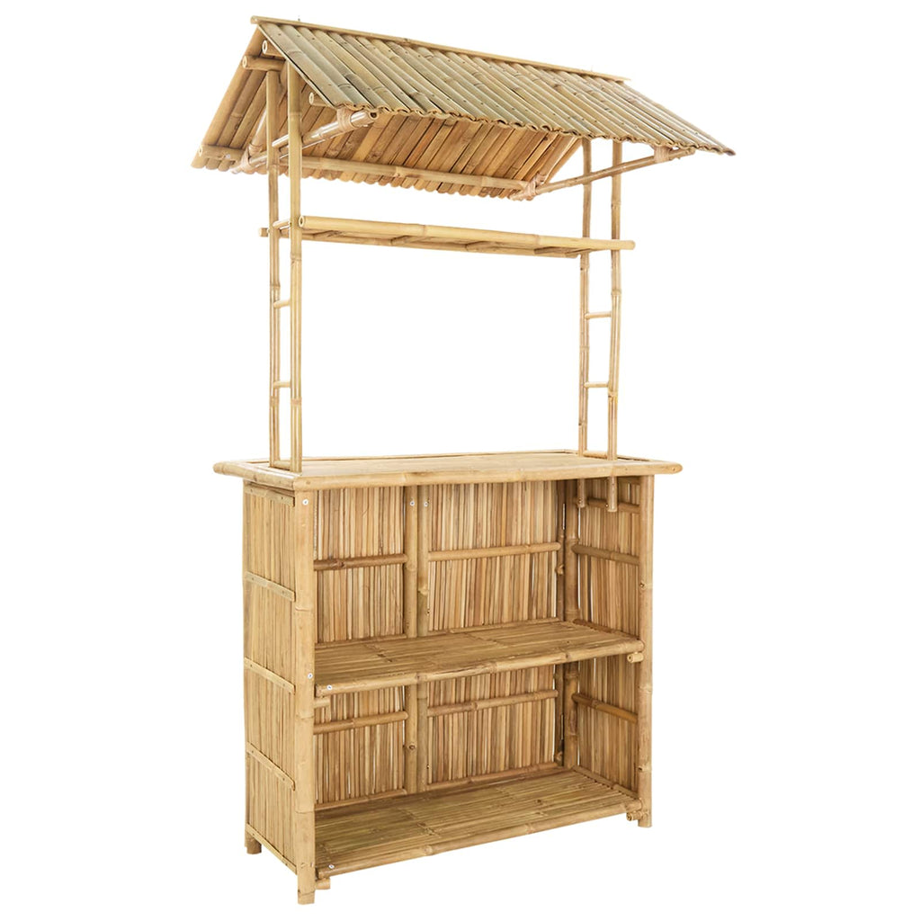 vidaXL Stół barowy na zewnątrz Naturalny 115 x 95 x 214 cm Bambus