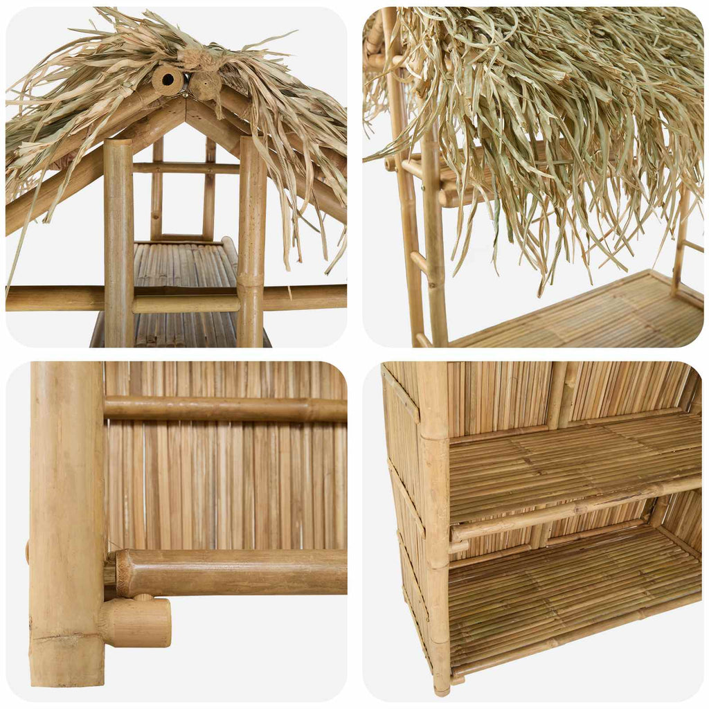 vidaXL Stół barowy na zewnątrz Naturalny 115 x 95 x 215 cm Bambus