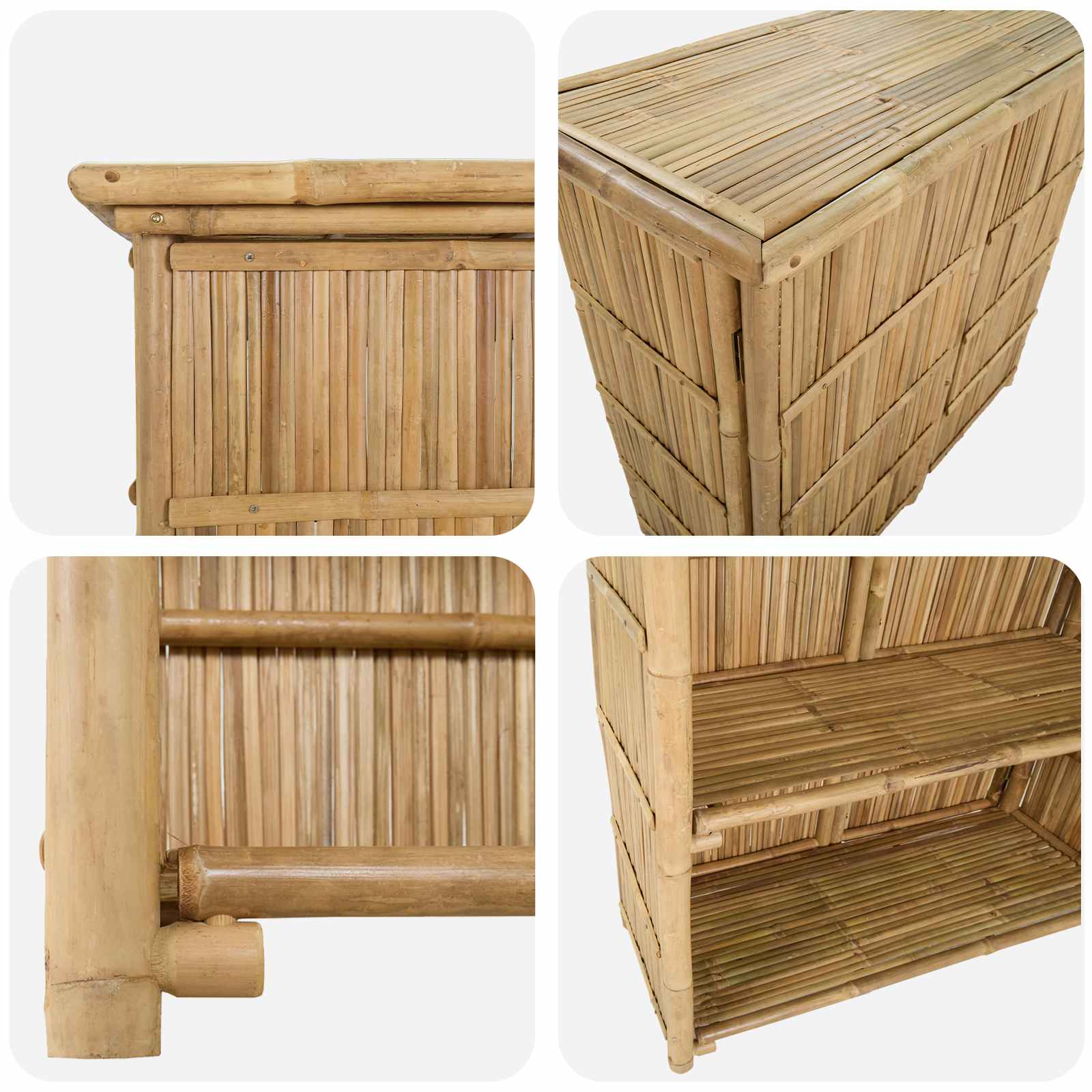 vidaXL Stół barowy na zewnątrz Naturalny 115 x 55 x 105 cm Bambus