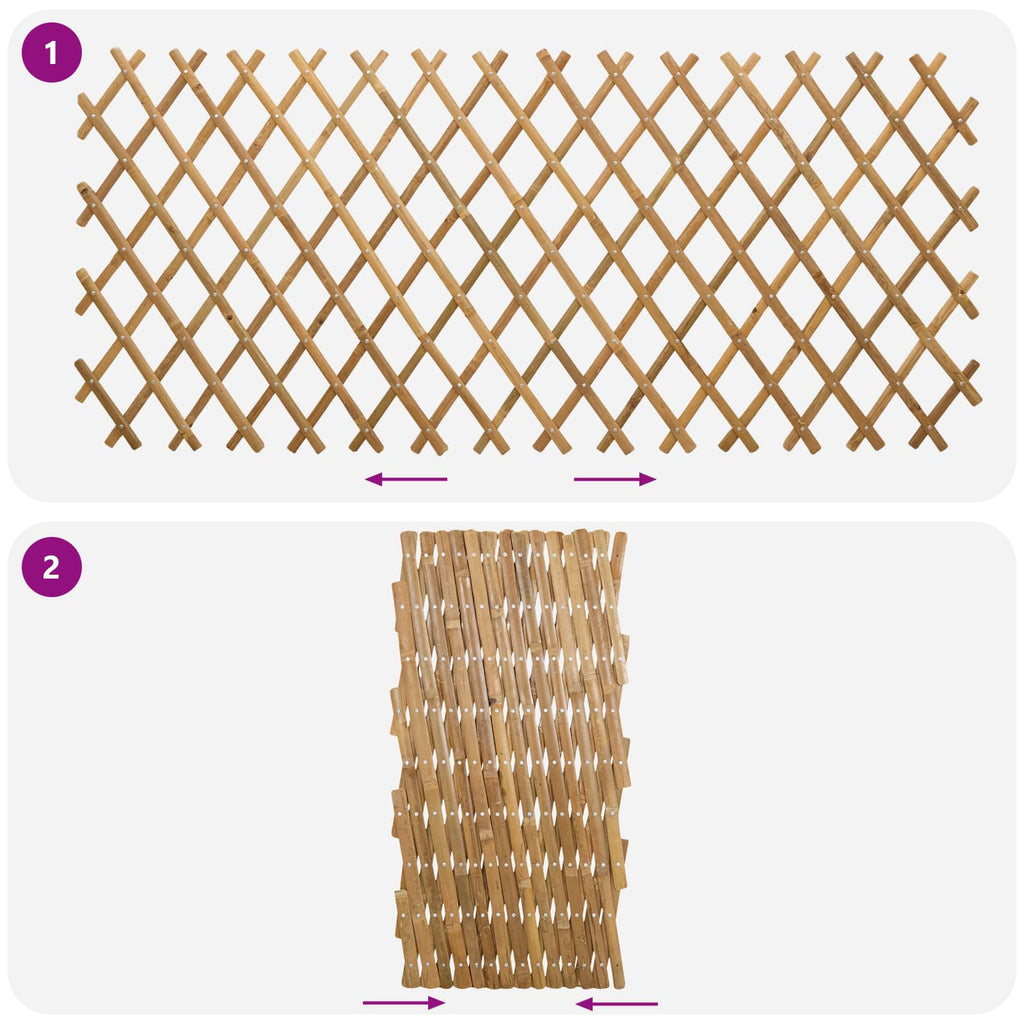 vidaXL Rozsuwany trellis ogrodowy 2 pcs Jasny Brąz 100 x 105 cm Bambus