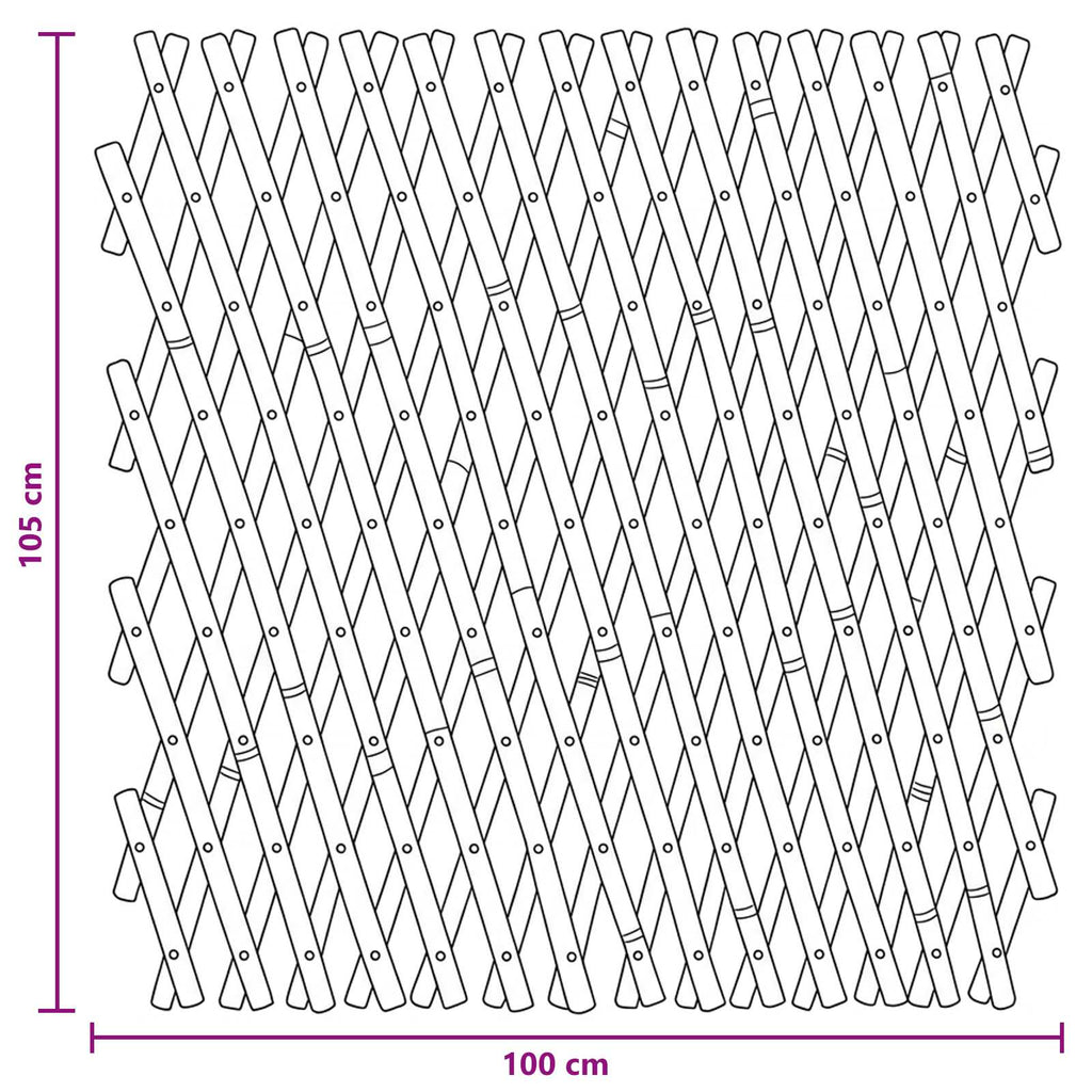 vidaXL Rozsuwany trellis ogrodowy 2 pcs Jasny Brąz 100 x 105 cm Bambus