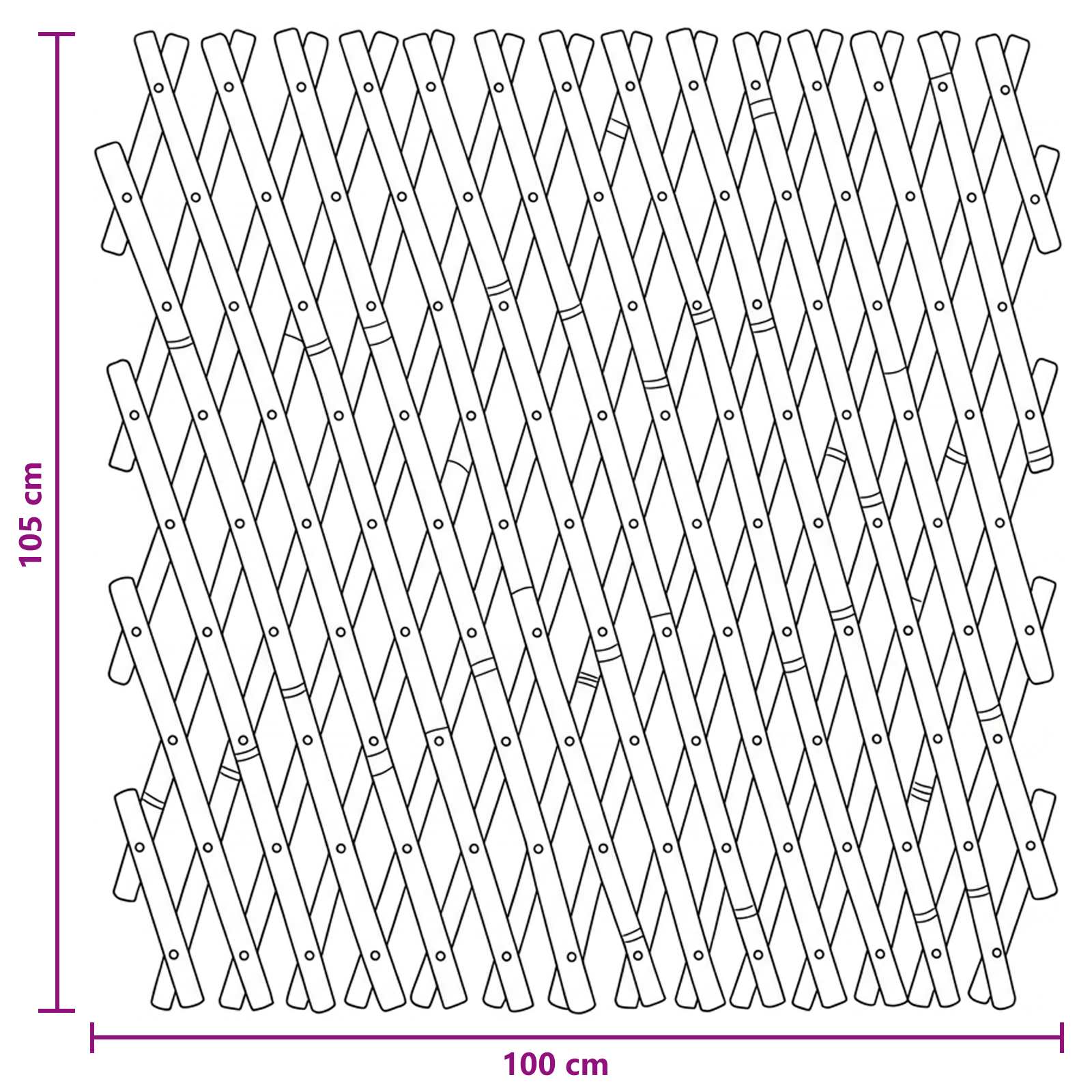 vidaXL Rozsuwany trellis ogrodowy 2 pcs Jasny Brąz 100 x 105 cm Bambus