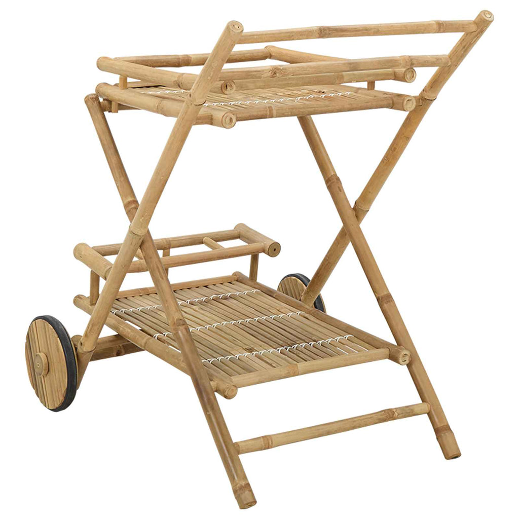 vidaXL Wózek serwisowy na kółkach naturalny 79 x 67,5 x 84 cm Bambus