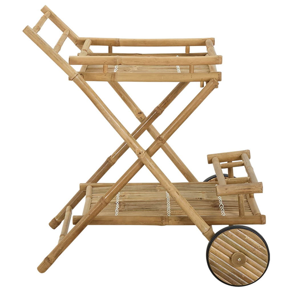 vidaXL Wózek serwisowy na kółkach naturalny 79 x 67,5 x 84 cm Bambus