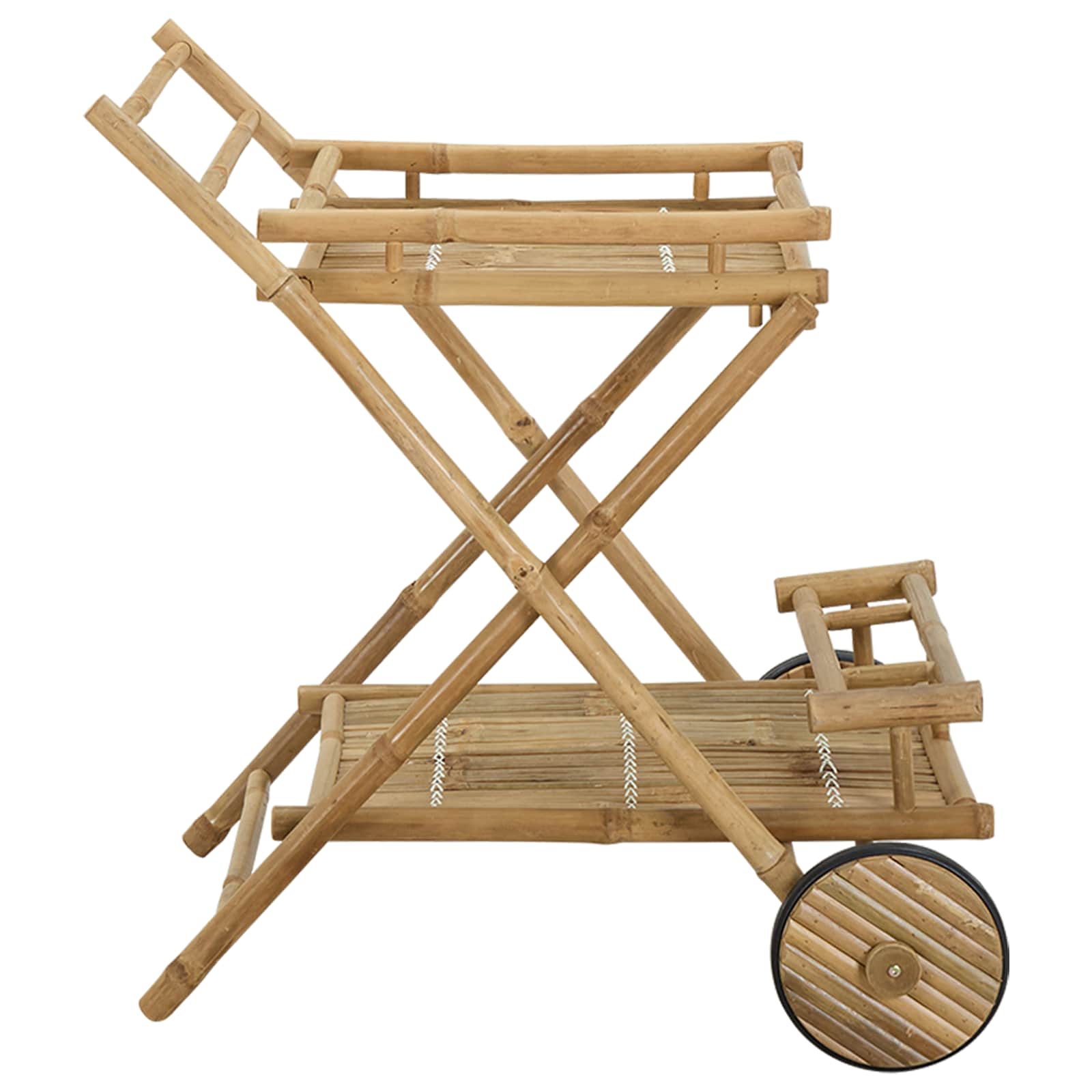 vidaXL Wózek serwisowy na kółkach naturalny 79 x 67,5 x 84 cm Bambus