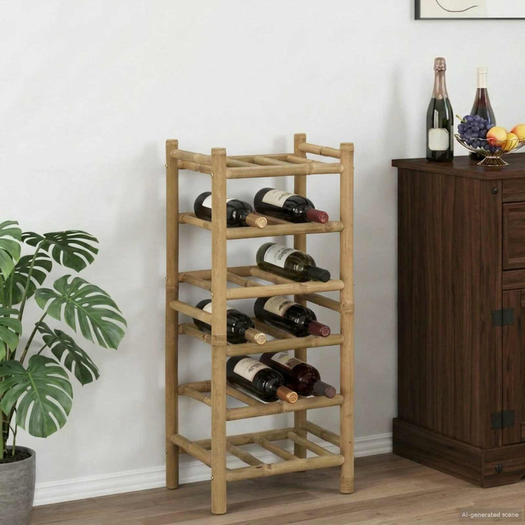 vidaXL Regał na wino Naturalny 32,5 x 29,5 x 72 cm Bambus