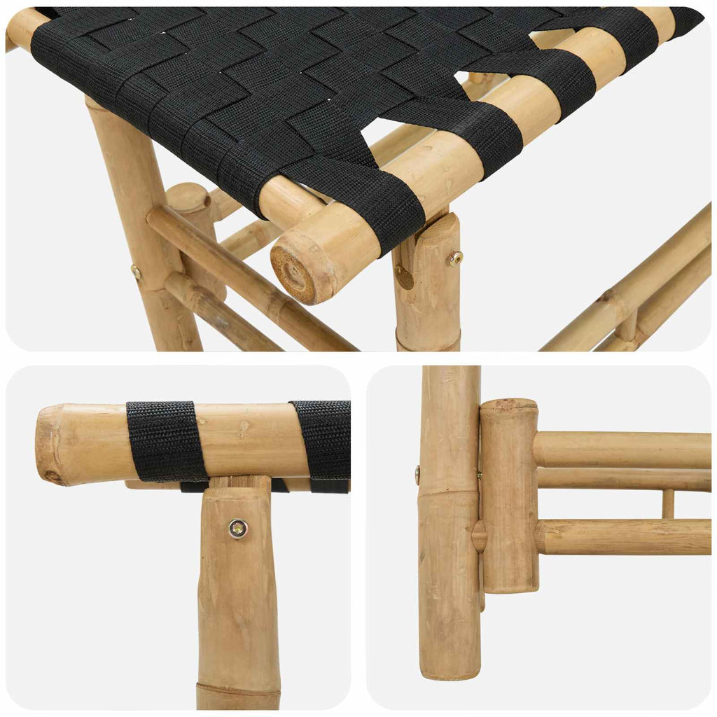 vidaXL Ławka ogrodowa 110 x 38 x 40 cm Bambus Naturalny Prostokątny