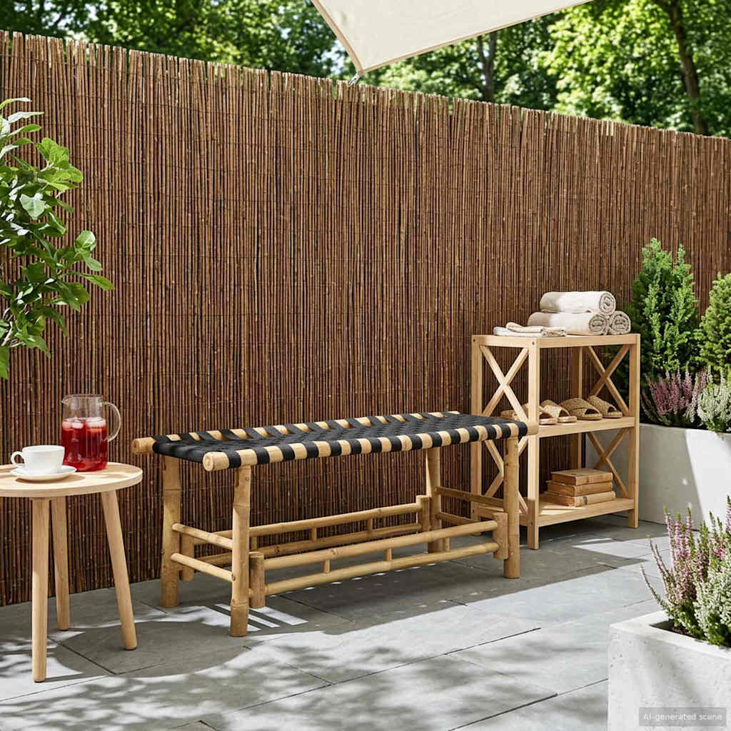 vidaXL Ławka ogrodowa 110 x 38 x 40 cm Bambus Naturalny Prostokątny