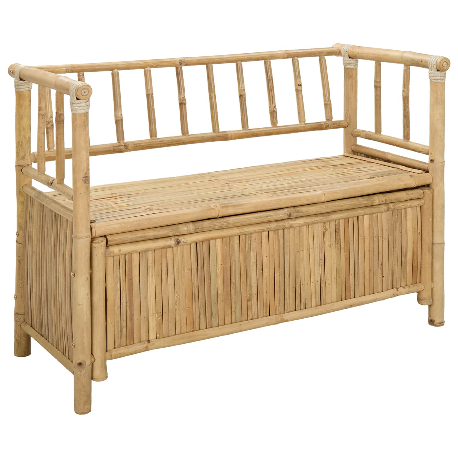 vidaXL Ławka do ogrodu i przechowywania 110 x 47 x 80 cm Bambus