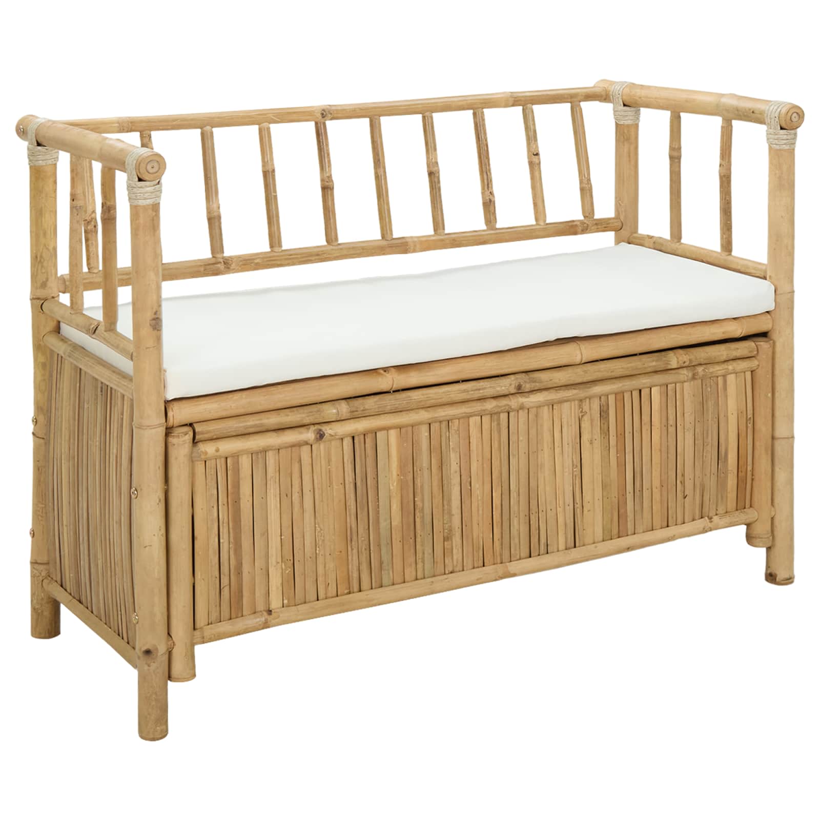 vidaXL Ławka do ogrodu i przechowywania 110 x 47 x 80 cm Bambus