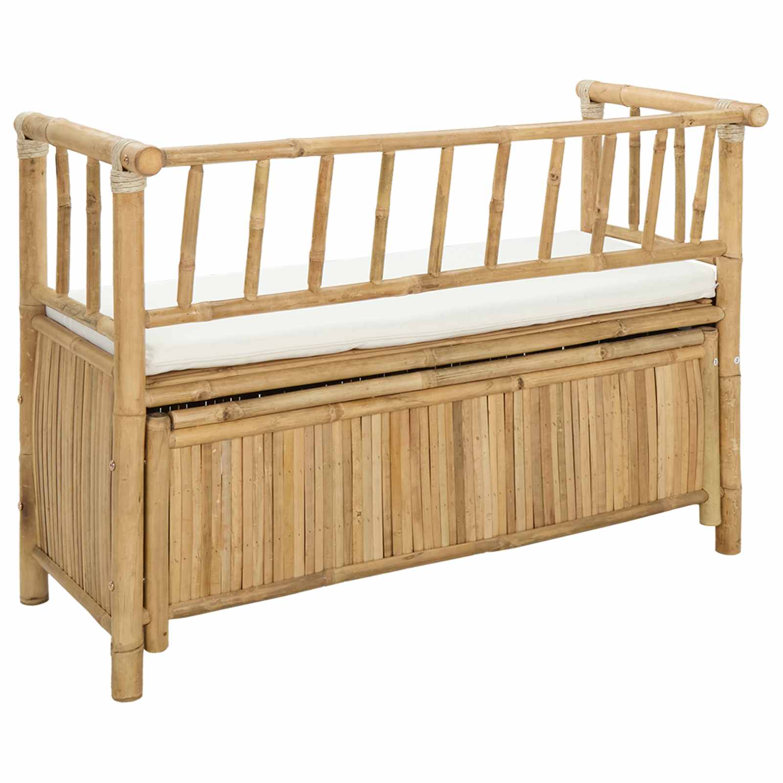 vidaXL Ławka do ogrodu i przechowywania 110 x 47 x 80 cm Bambus