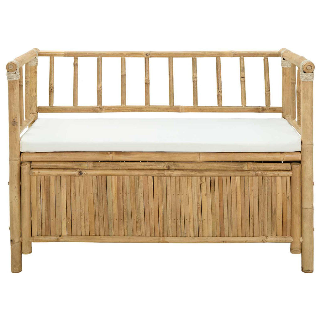 vidaXL Ławka do ogrodu i przechowywania 110 x 47 x 80 cm Bambus