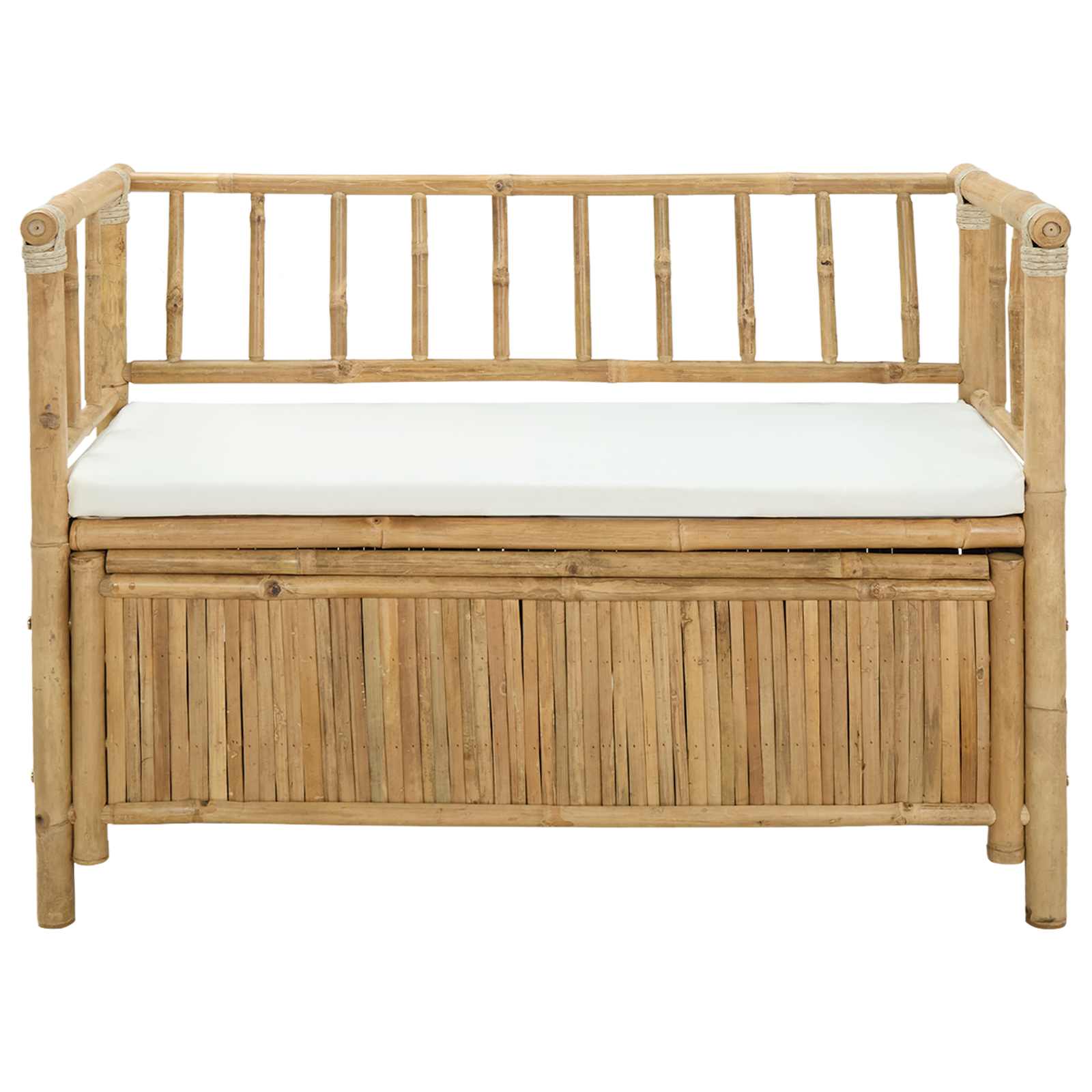 vidaXL Ławka do ogrodu i przechowywania 110 x 47 x 80 cm Bambus