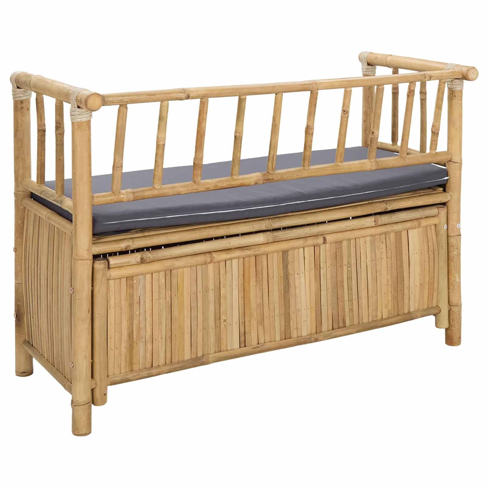 vidaXL Ławka do ogrodu i przechowywania 110 x 47 x 80 cm Bambus