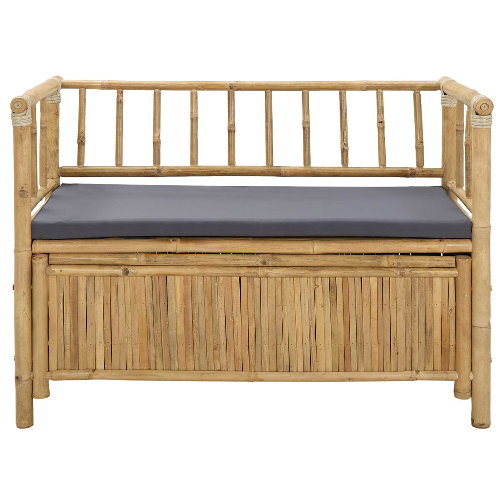 vidaXL Ławka do ogrodu i przechowywania 110 x 47 x 80 cm Bambus