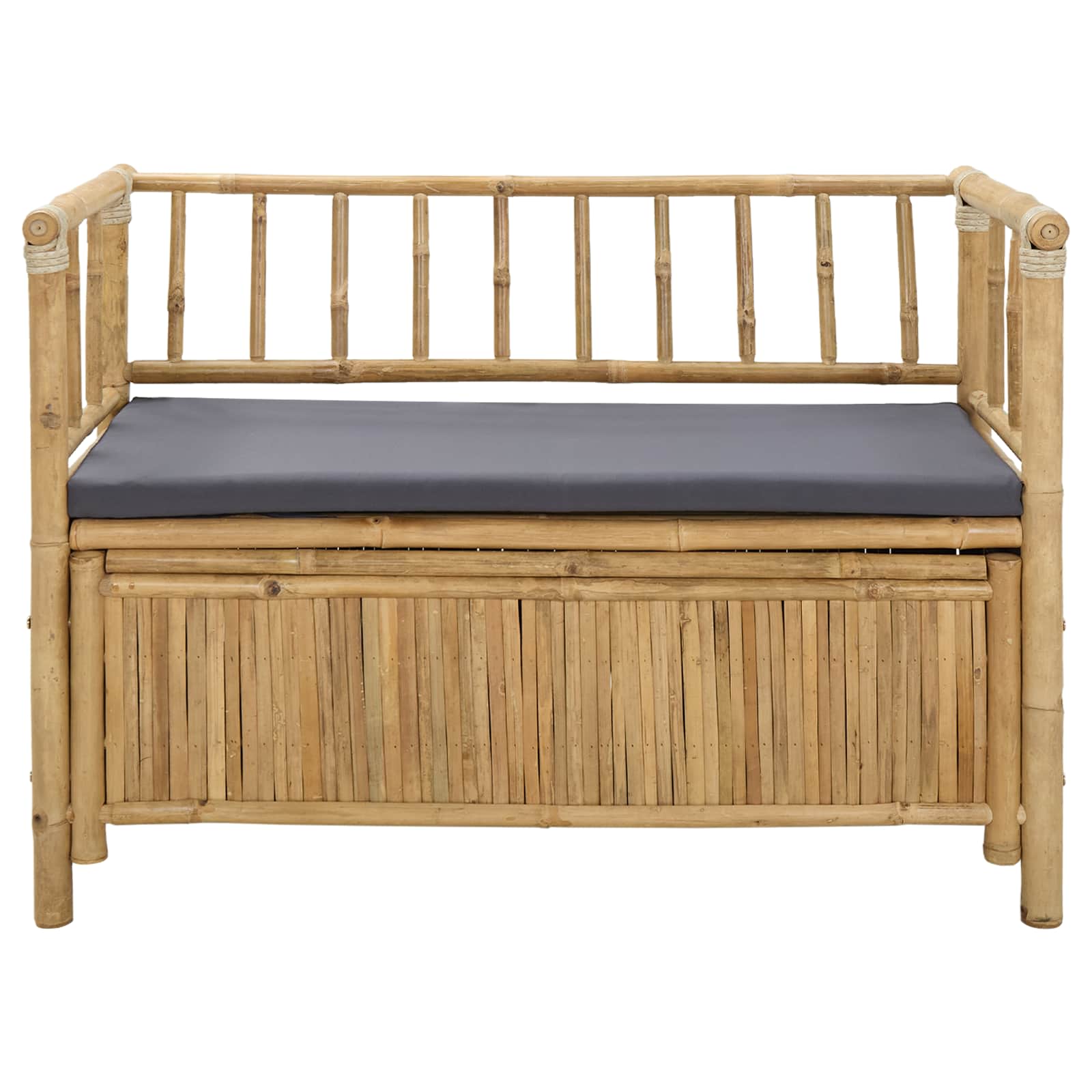 vidaXL Ławka do ogrodu i przechowywania 110 x 47 x 80 cm Bambus