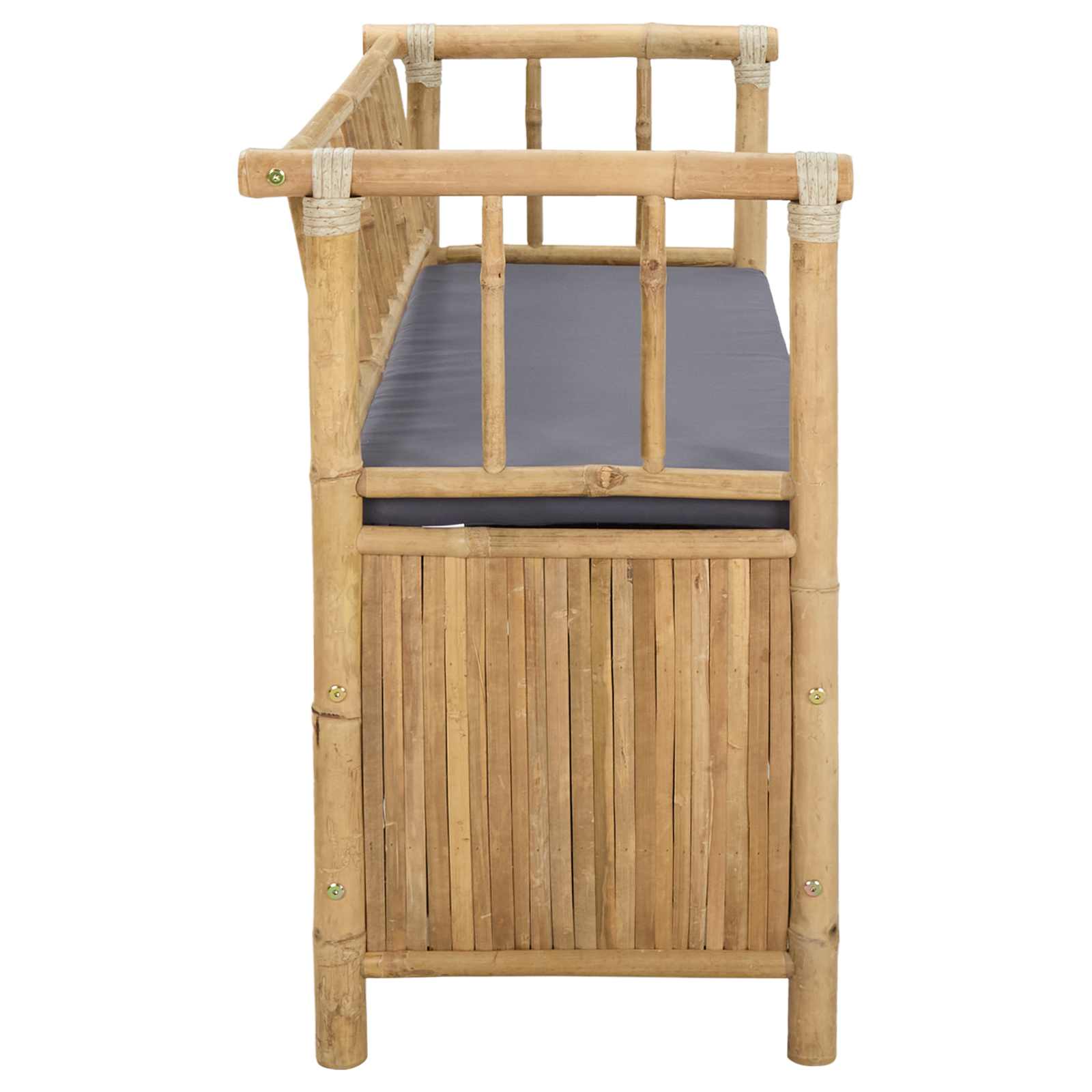 vidaXL Ławka do ogrodu i przechowywania 110 x 47 x 80 cm Bambus