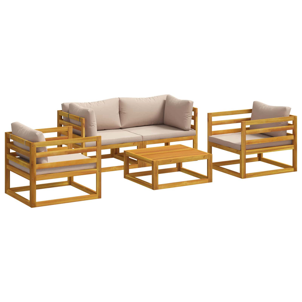 vidaXL 5-częściowy zestaw wypoczynkowy do ogrodu modularny naturalny