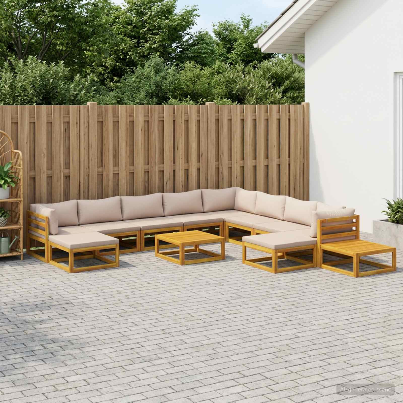 vidaXL Zestaw Sof 12 szt. naturalny Lite Drewno Akacji
