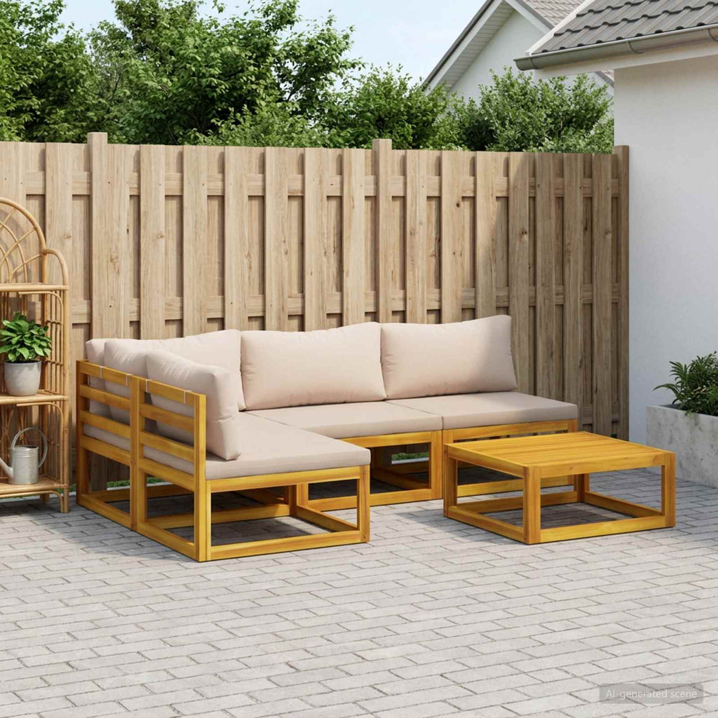 vidaXL Zestaw Sof 5 szt. naturalny Lite Drewno Akacji