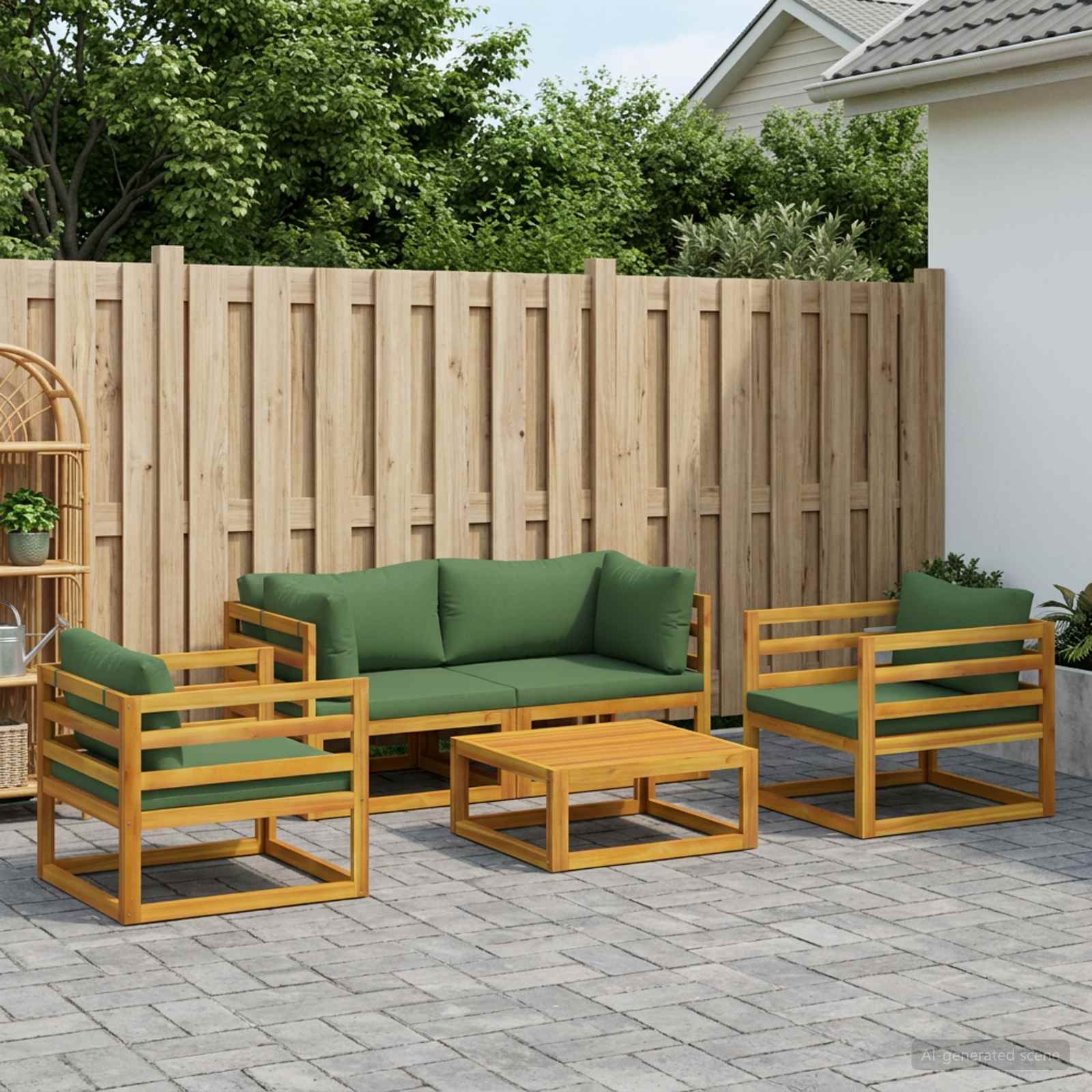 vidaXL 5-częściowy zestaw wypoczynkowy do ogrodu modularny naturalny