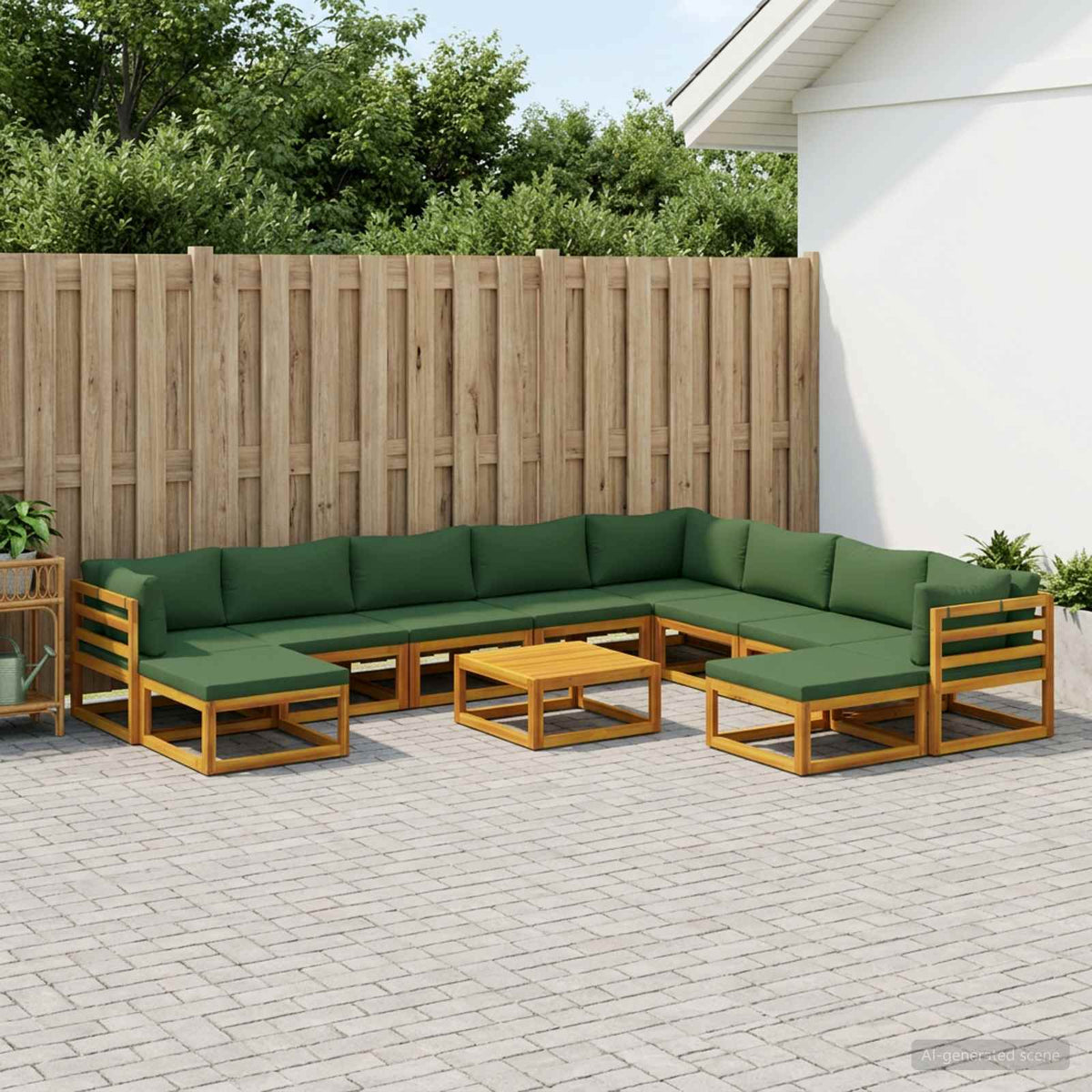 vidaXL Zestaw Sof 11 szt. naturalny Lite Drewno Akacji