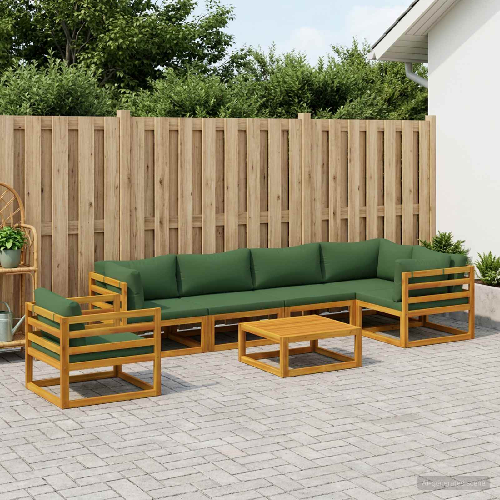 vidaXL Zestaw Sof 7 szt. naturalny Lite Drewno Akacji