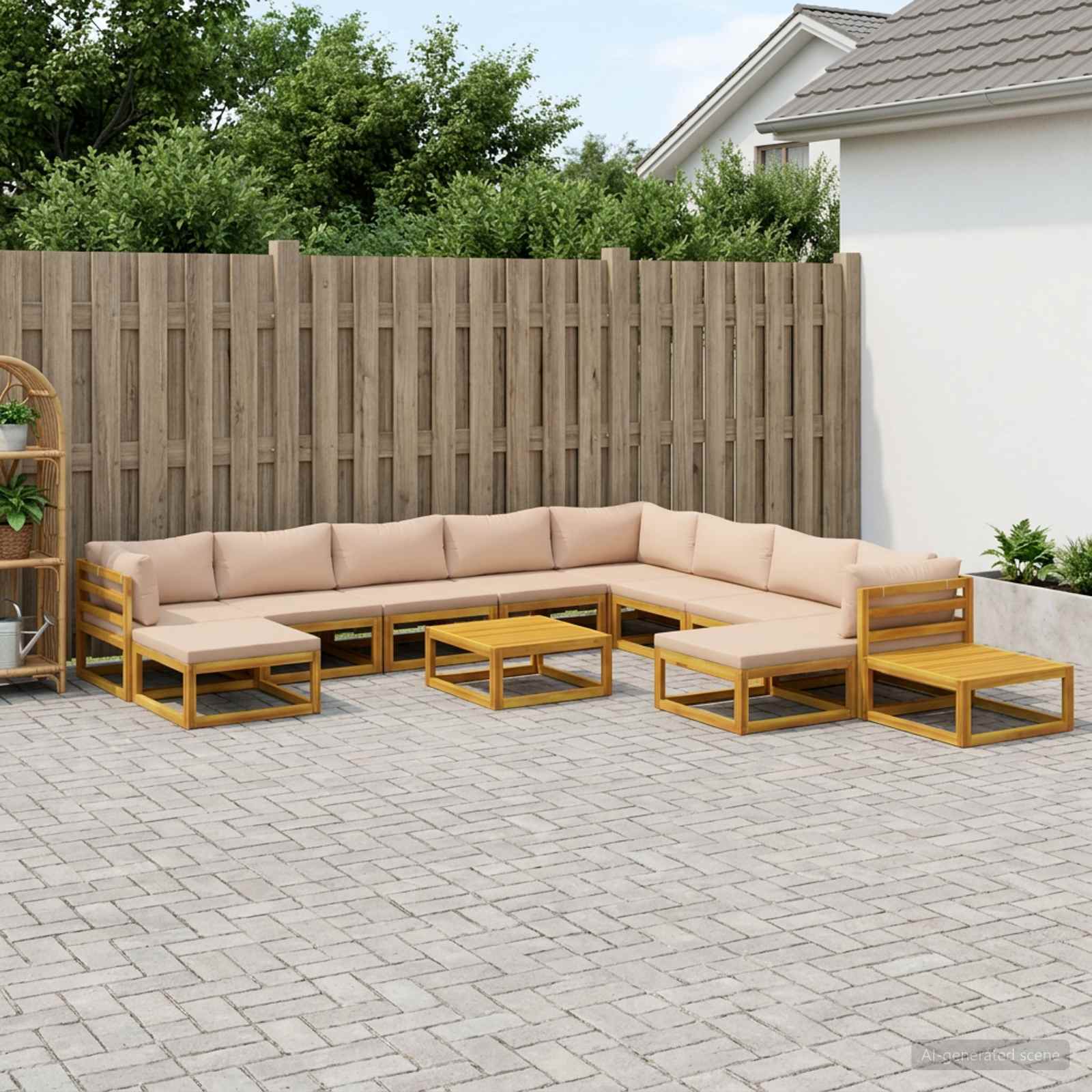 vidaXL Zestaw Sof 12 szt. naturalny Lite Drewno Akacji