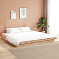 vidaXL Ramka łóżka Naturalny 200 x 200 cm Lite drewno sosnowe