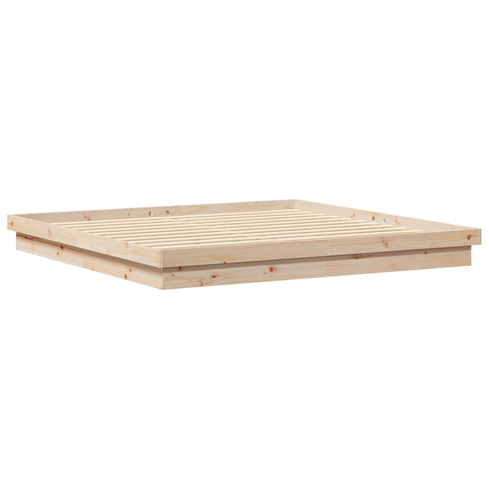 vidaXL Ramka łóżka Naturalny 200 x 200 cm Lite drewno sosnowe