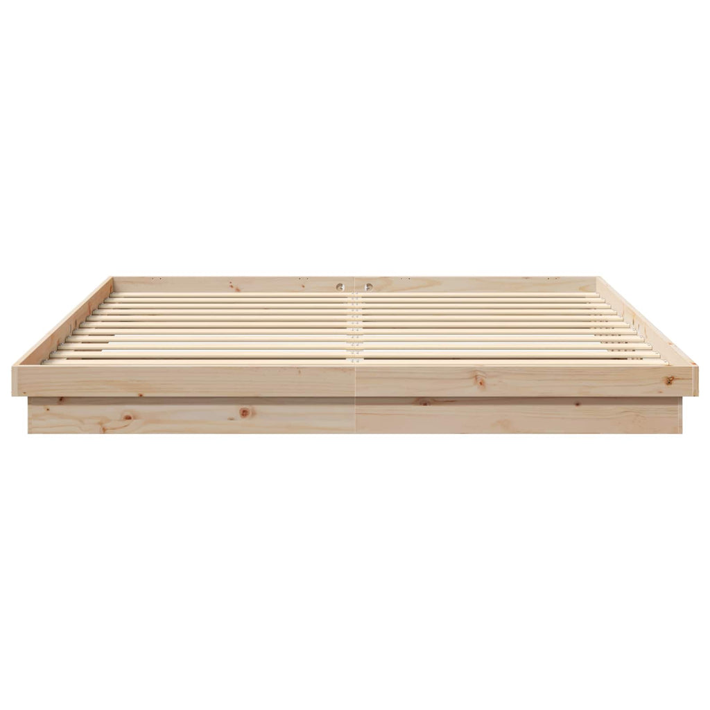 vidaXL Ramka łóżka Naturalny 200 x 200 cm Lite drewno sosnowe