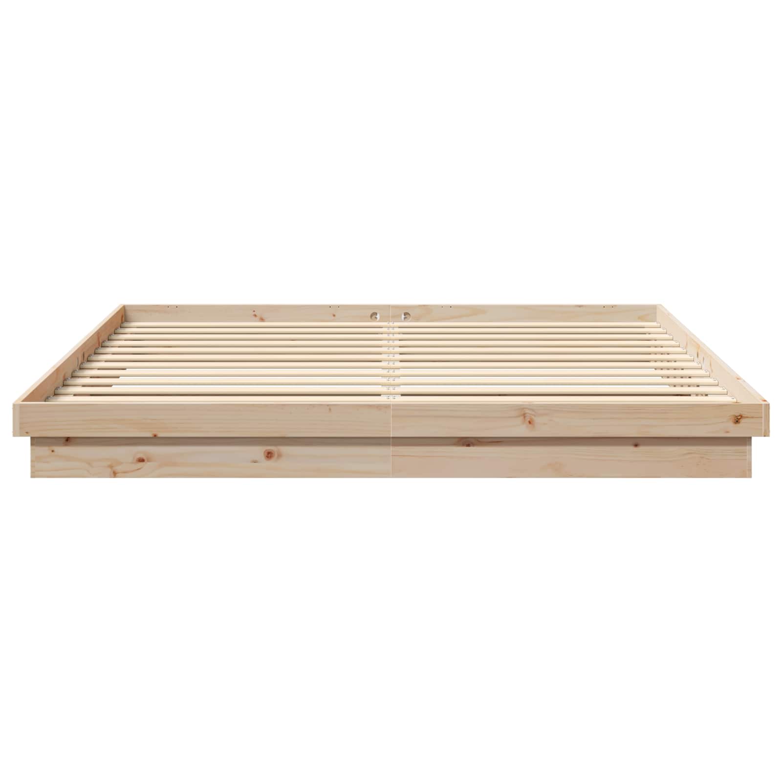 vidaXL Ramka łóżka Naturalny 200 x 200 cm Lite drewno sosnowe