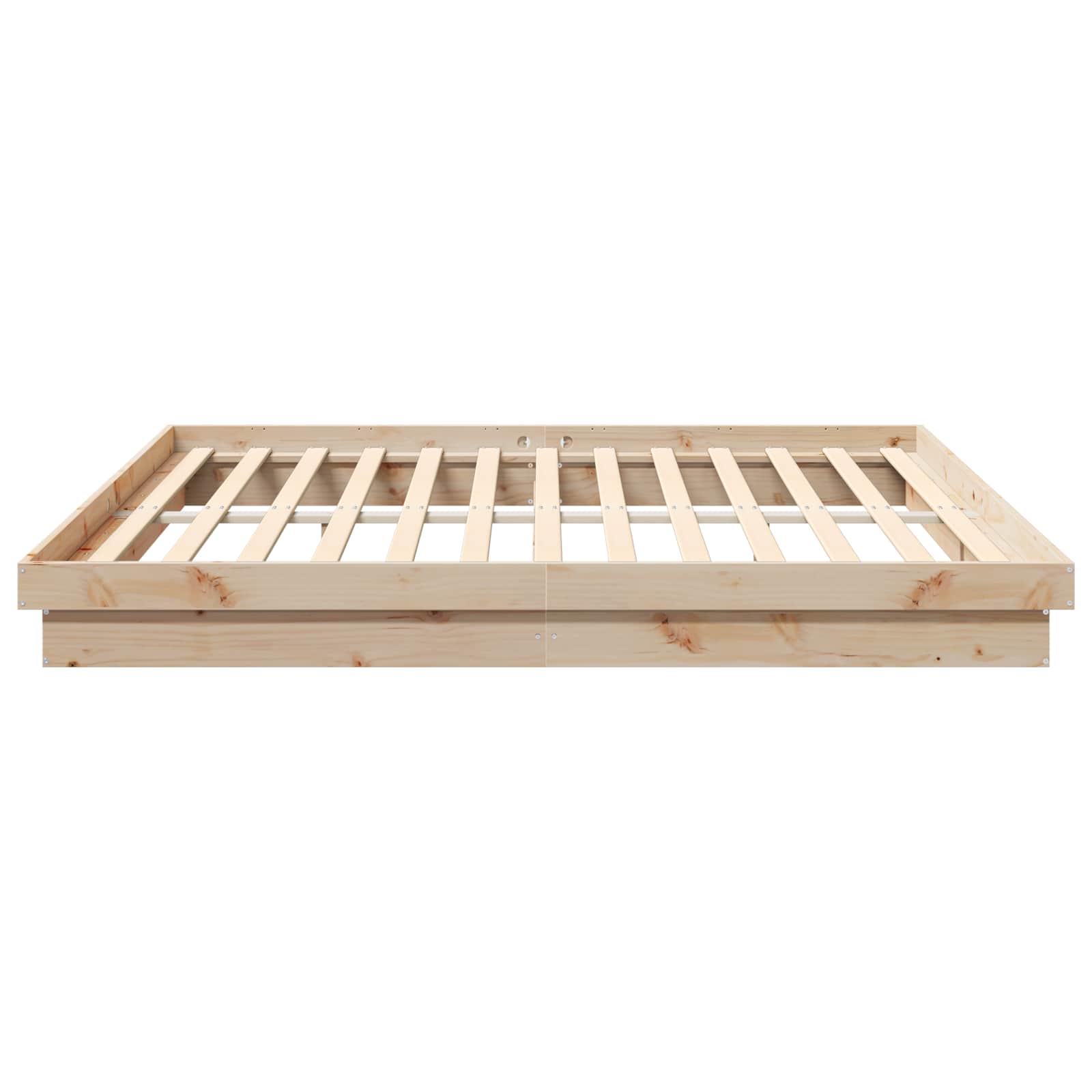 vidaXL Ramka łóżka Naturalny 200 x 200 cm Lite drewno sosnowe