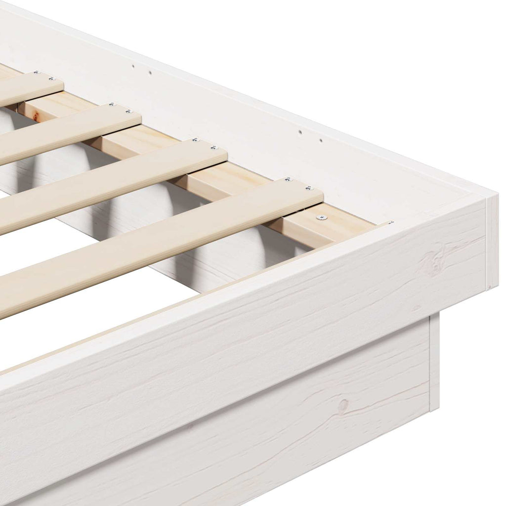 vidaXL Ramka łóżka Biały 200 x 200 cm Lite drewno sosnowe