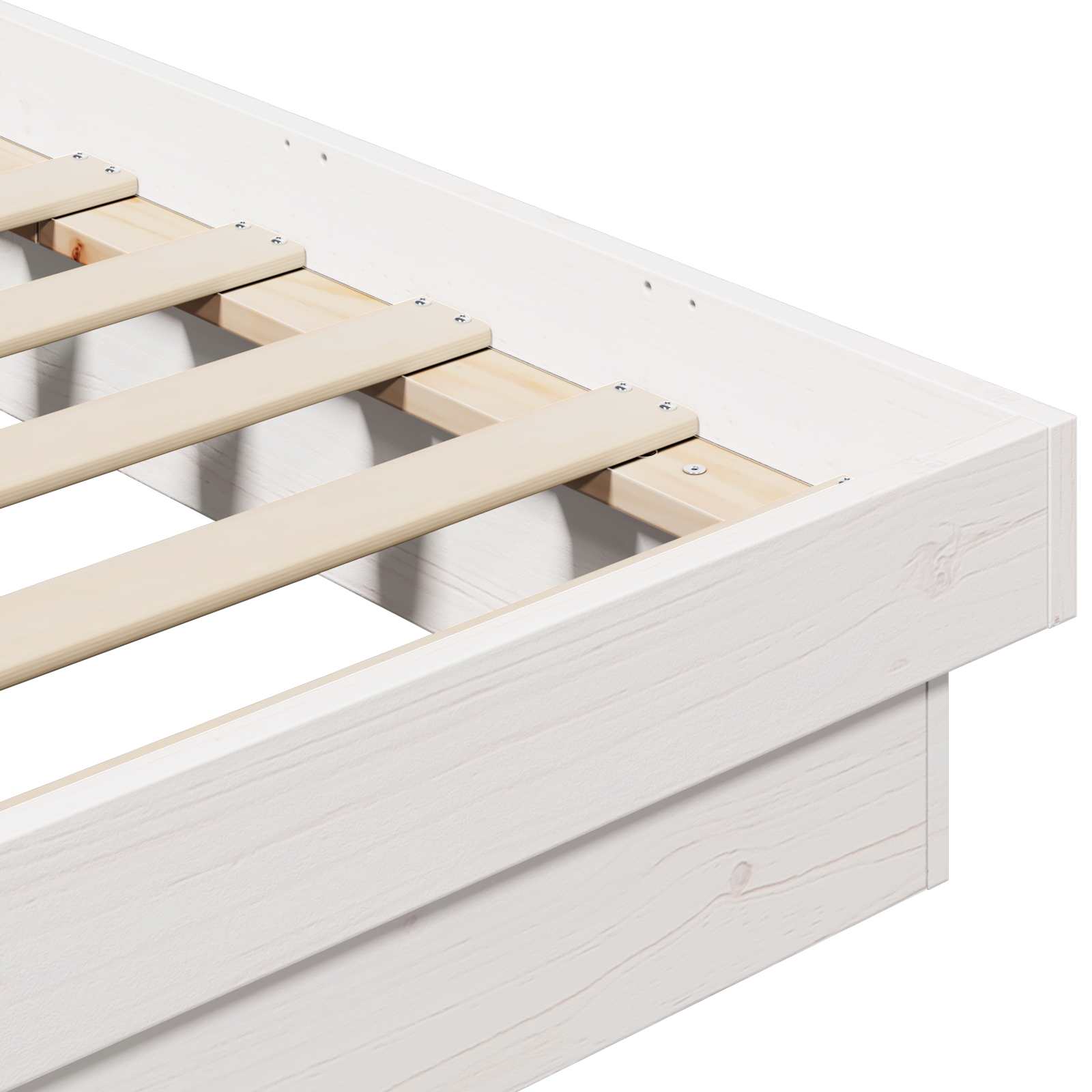 vidaXL Ramka łóżka Biały 200 x 200 cm Lite drewno sosnowe